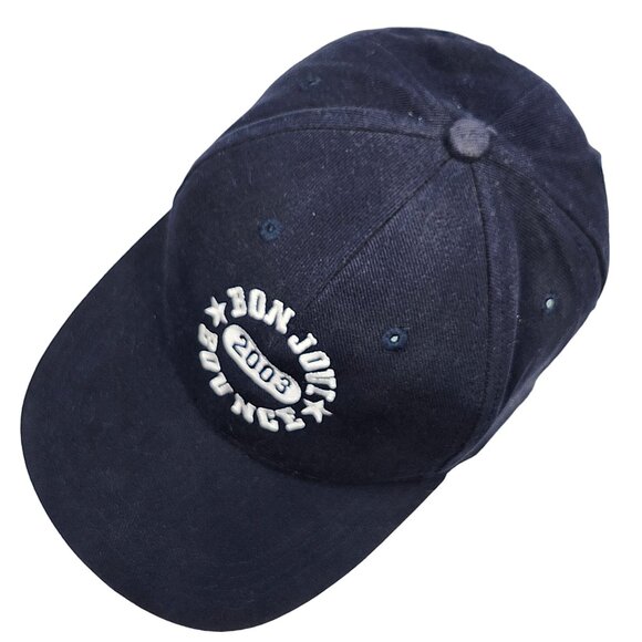 Bon Jovi 2003 Bounce Concert Tour Baseball Trucker Hat Cap Navy Blue Strapback main image 8